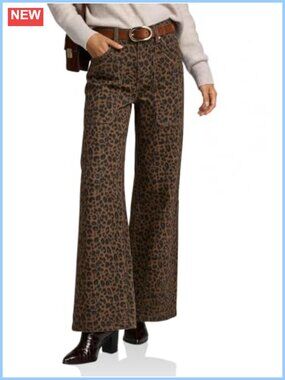 High Waisted Wide Leg Flared Stretch Jeans Tummy Control Denim Pants